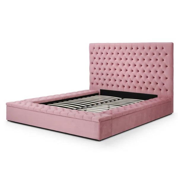 Ruby Rest Bed Without Storage | King | Pink Fabric