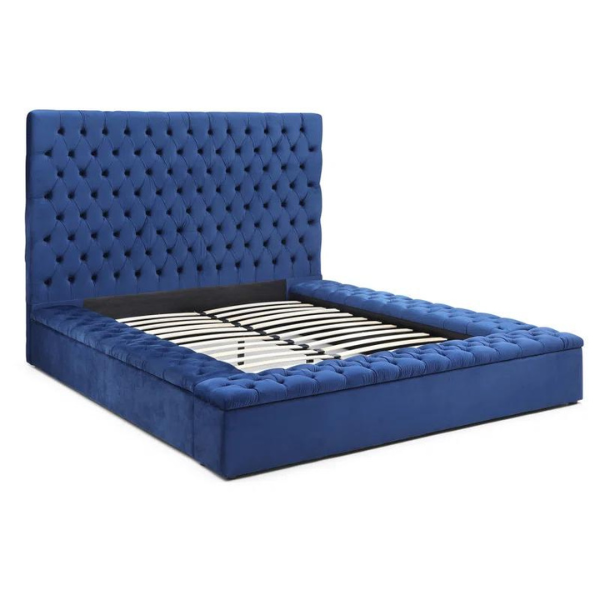 Ruby Rest Bed Without Storage | King | Blue Fabric