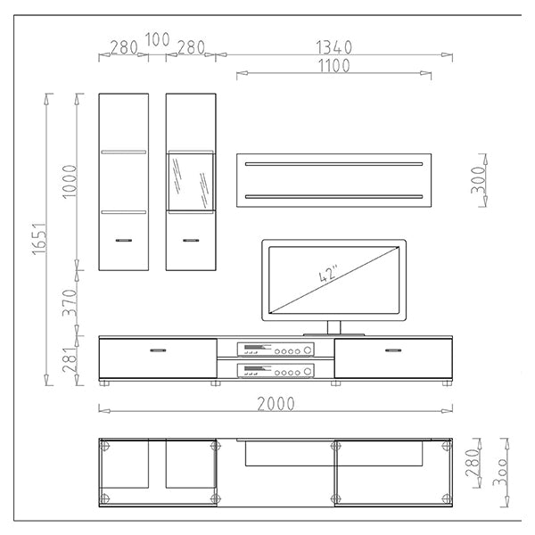 Web TV Unit Set | White & Black