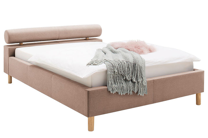 Issac Bed Without Storage | King | Pastel Pink Leatherette