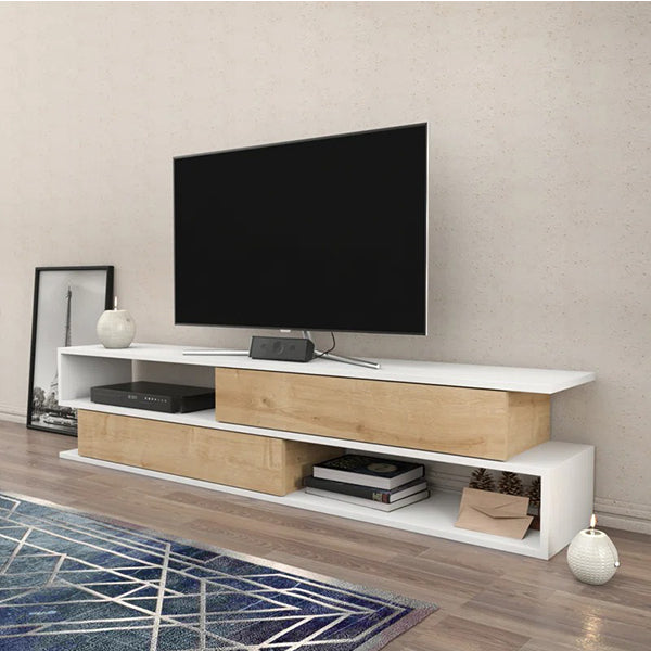 Nathan Tv Stand | White & Beige