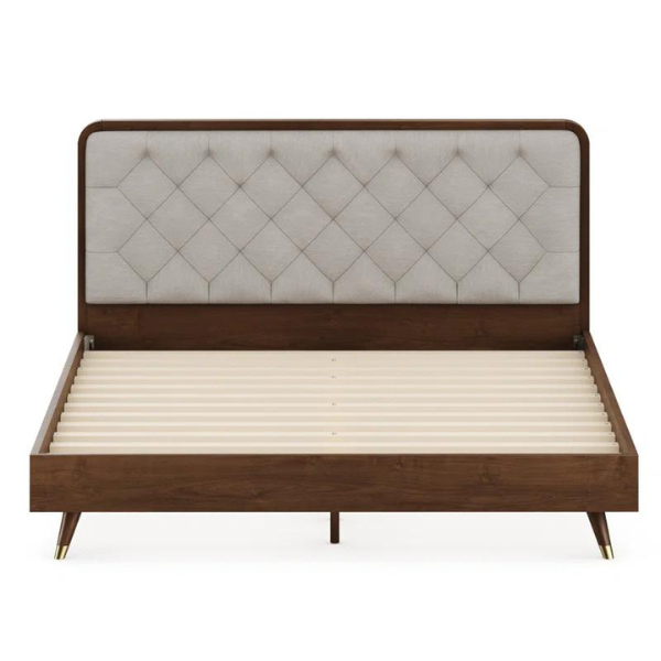 Regal Crest Wood Bed Without Storage | King | Beige Fabric