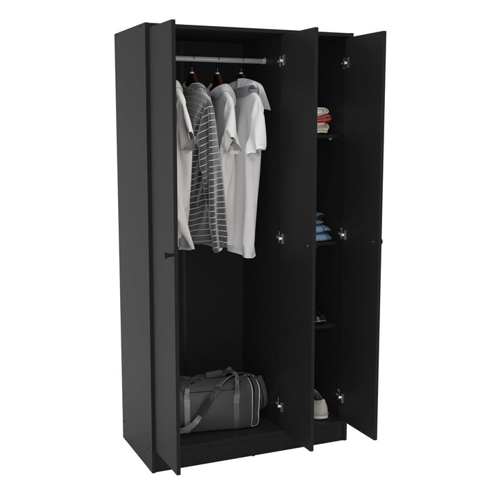 Umi  3 Door Wardrobe | Black