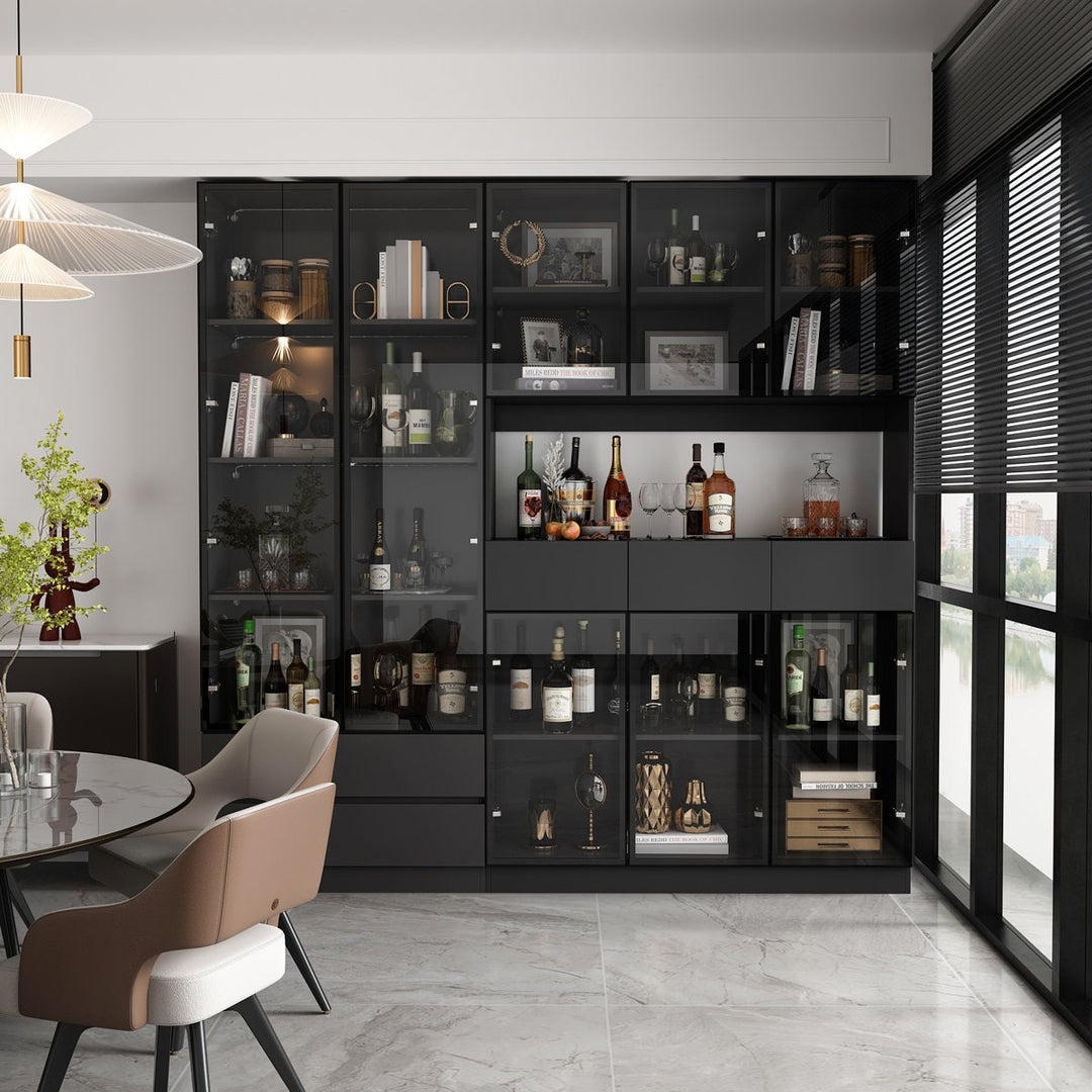 Rento Tall Crockery Unit | Black