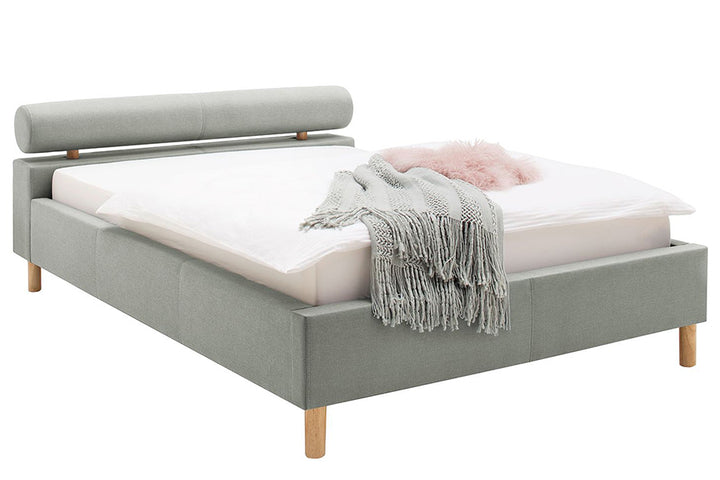 Issac Bed Without Storage | King | Grey Leatherette