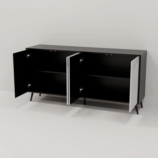 Embossed Sideboard & Cabinet | Small | White & Black