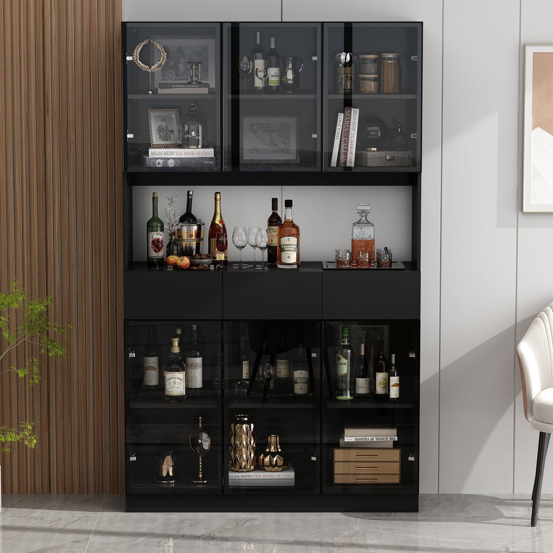 Roco Tall  Crockery Unit | Black