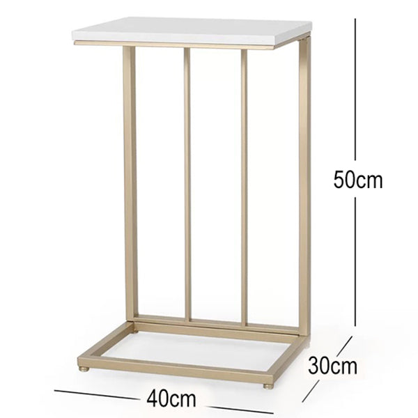 Tall Metal End Table | White