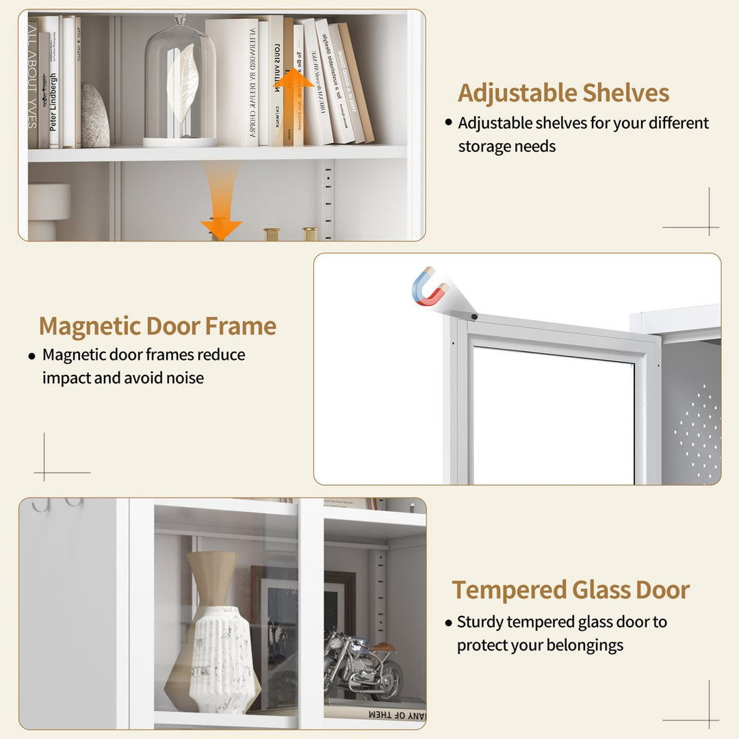 Kenta Tall Crockery Unit | White