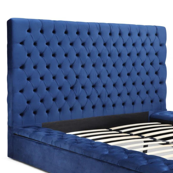 Ruby Rest Bed Without Storage | King | Blue Fabric