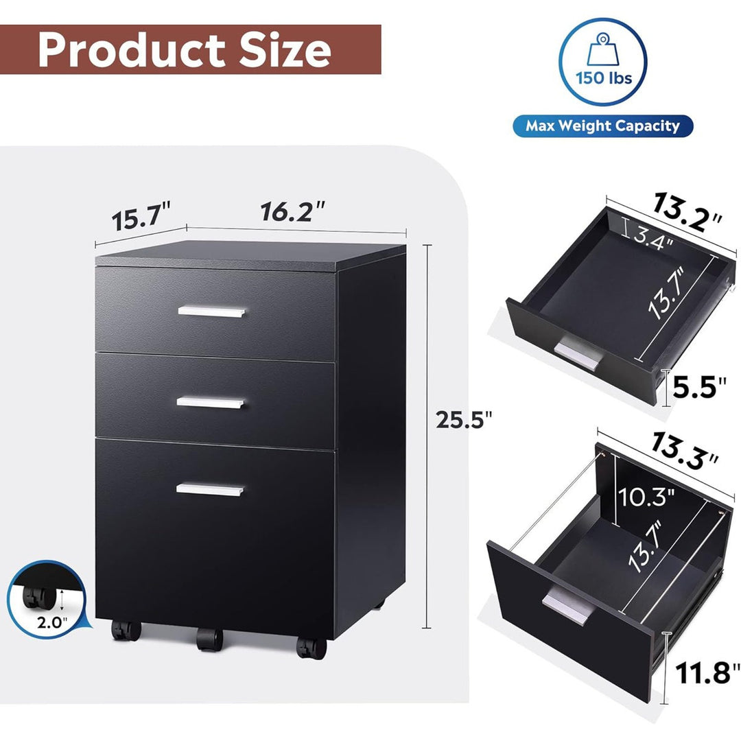 Tahi Pedestal Drawer | Black