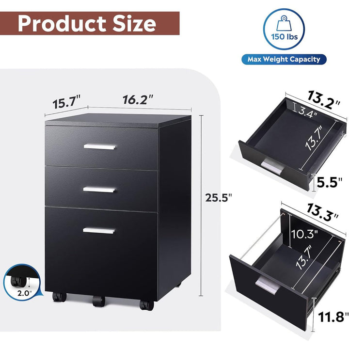 Tahi Pedestal Drawer | Black