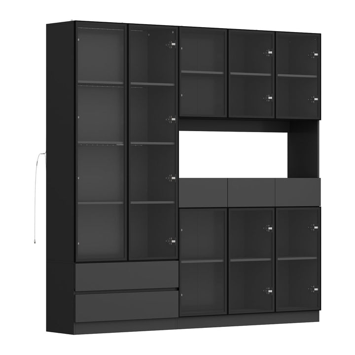 Rento Tall Crockery Unit | Black