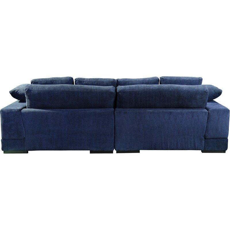 Opulence L-Shape Sofa | Blue | Right Facing