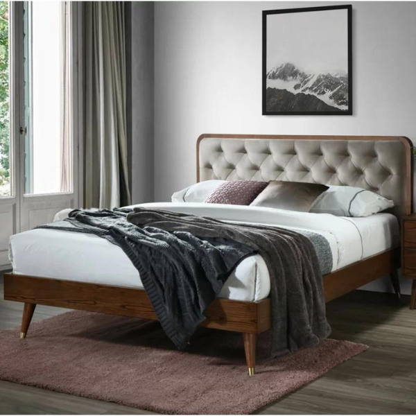 Regal Crest Wood Bed Without Storage | King | Grey Fabric