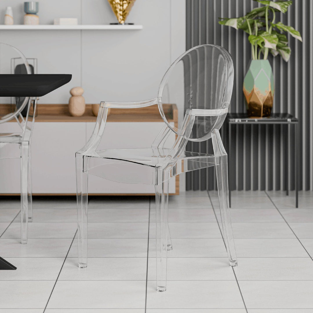 Saskia Arm Acrylic  Chair | Clear