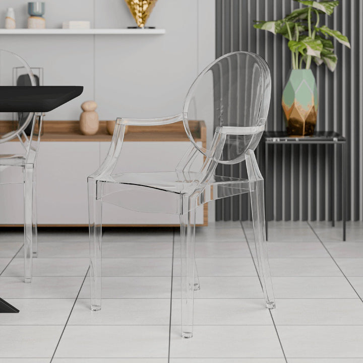 Saskia Arm Acrylic  Chair | Clear