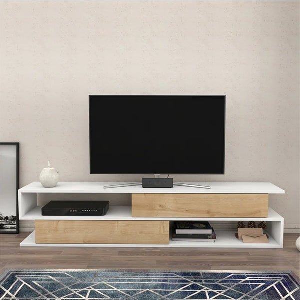 Nathan Tv Stand | White & Beige