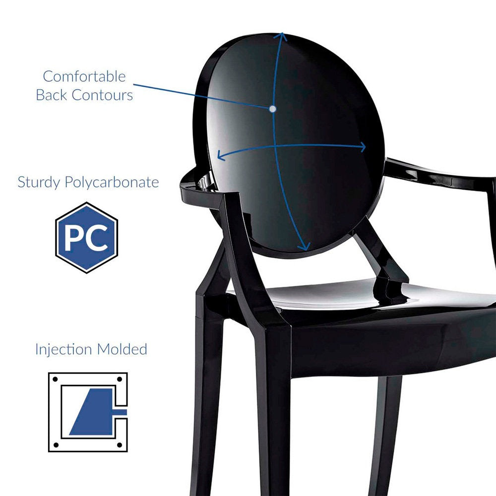Saskia Arm Acrylic Chair | Black