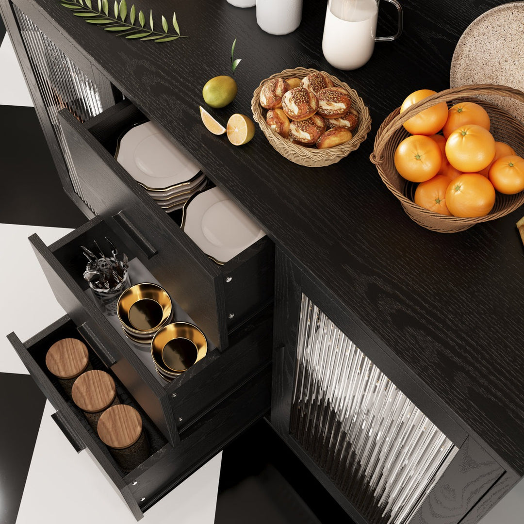 Reo Tall Crockery Unit | Black