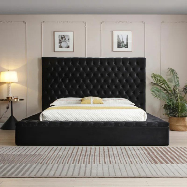 Ruby Rest Bed Without Storage | King | Black Fabric