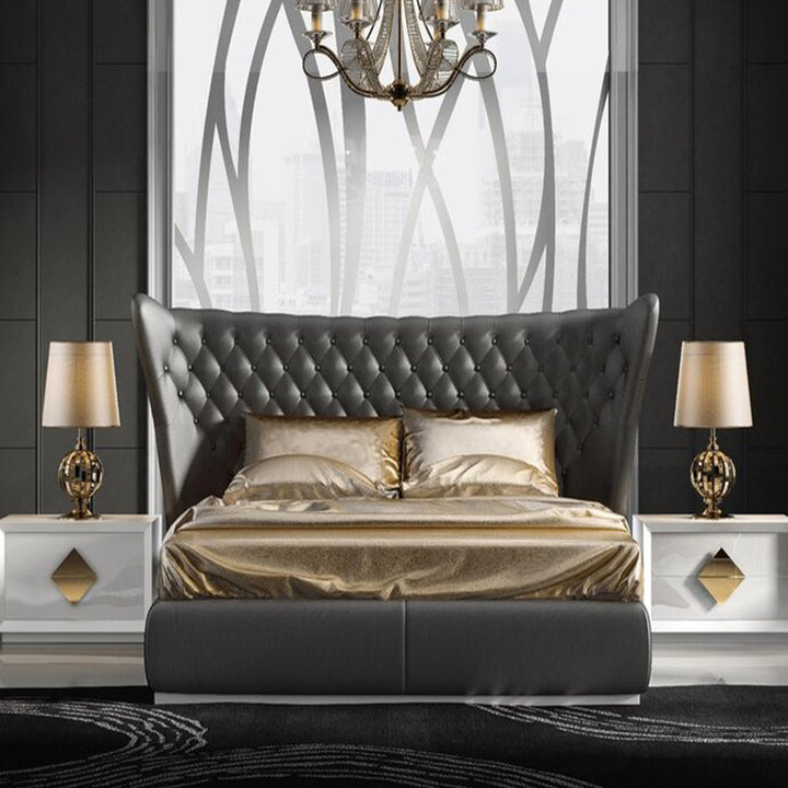 Jameson Bed Without Storage | King | Black Leatherette