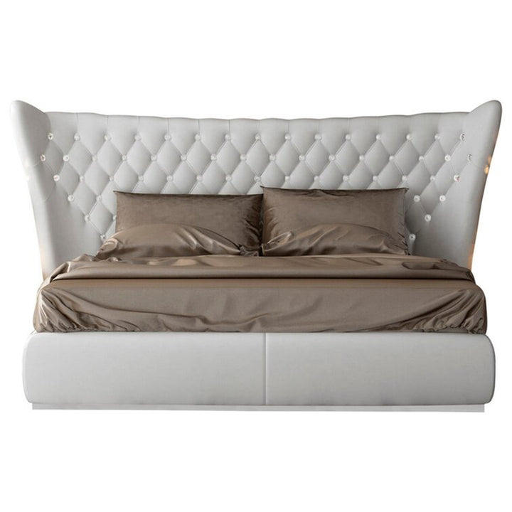 Jameson Bed Without Storage | King | White Leatherette