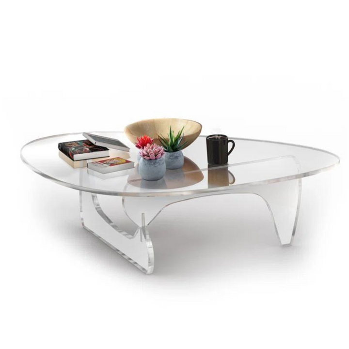 Aurora acrylic coffee table in clear plexiglass with waterproof,