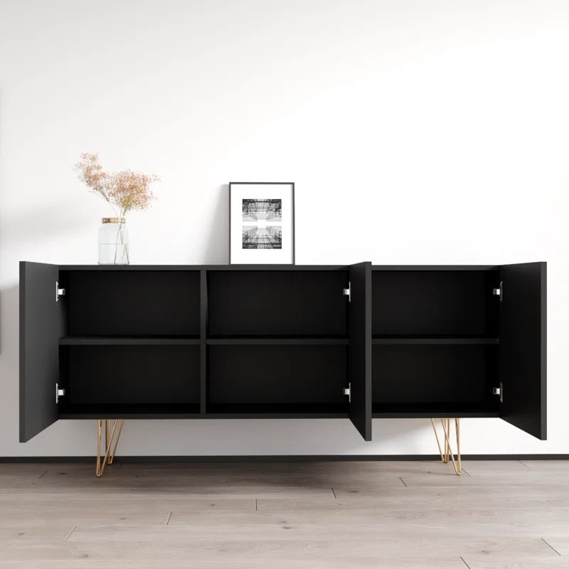 Modern black pu paint sideboard