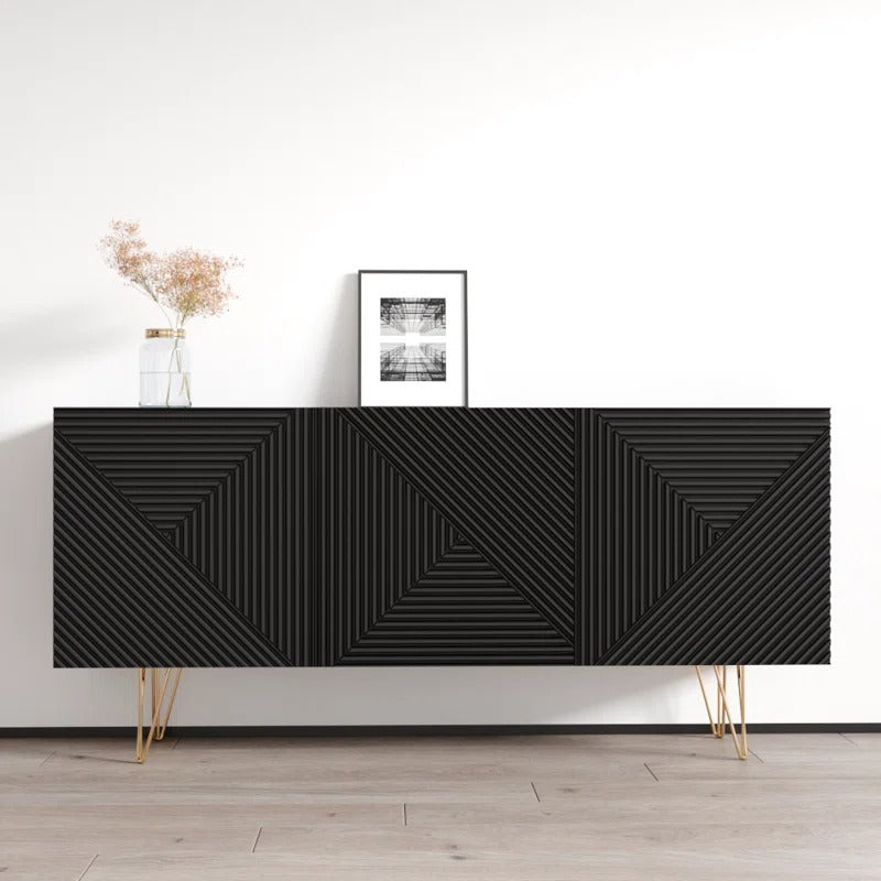 Modern black buffet table
