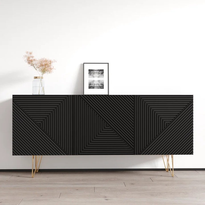 Modern black buffet table