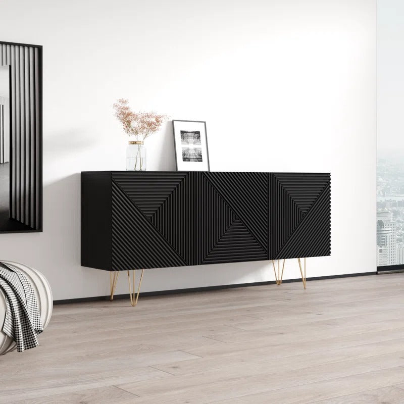 Black premium sideboard with golden legs
