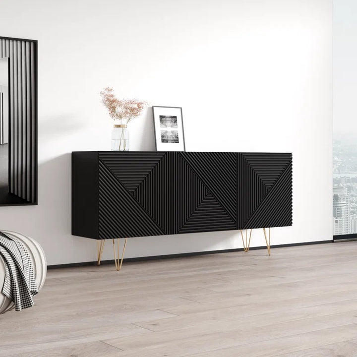 Black premium sideboard with golden legs