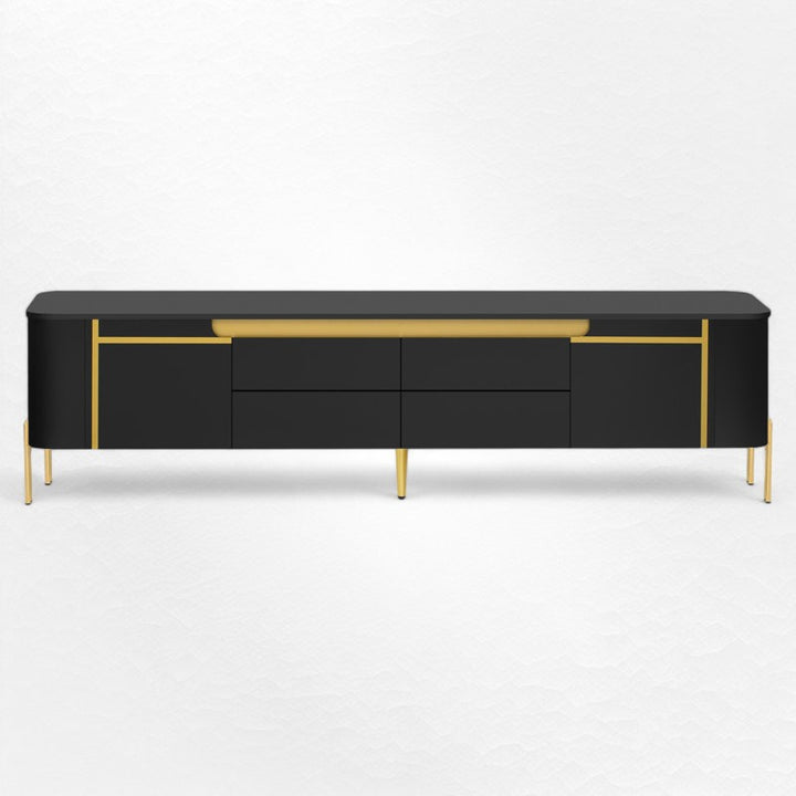 modern black tv unit