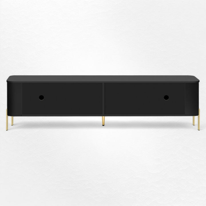 back side of black tv unit