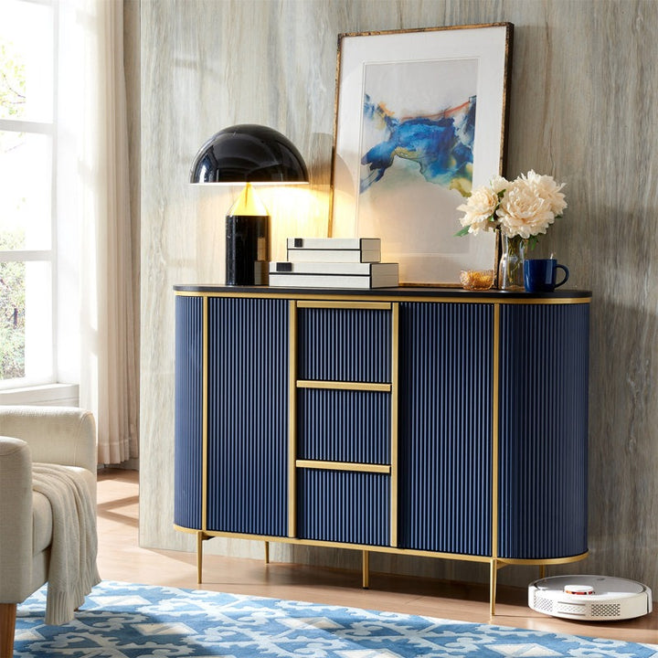 Elegant Blue Buffet Cabinet