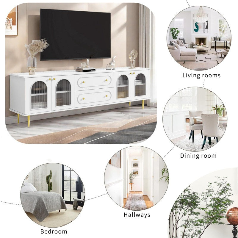 modern white tv unit perfect for living rooms, dining rooms and bedrooms