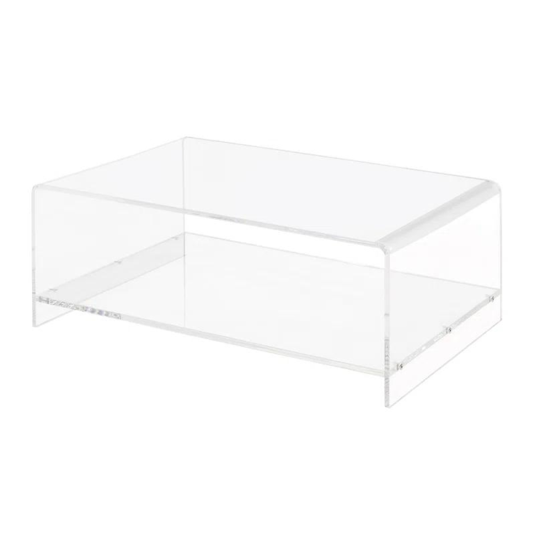 Clear acrylic table in white background
