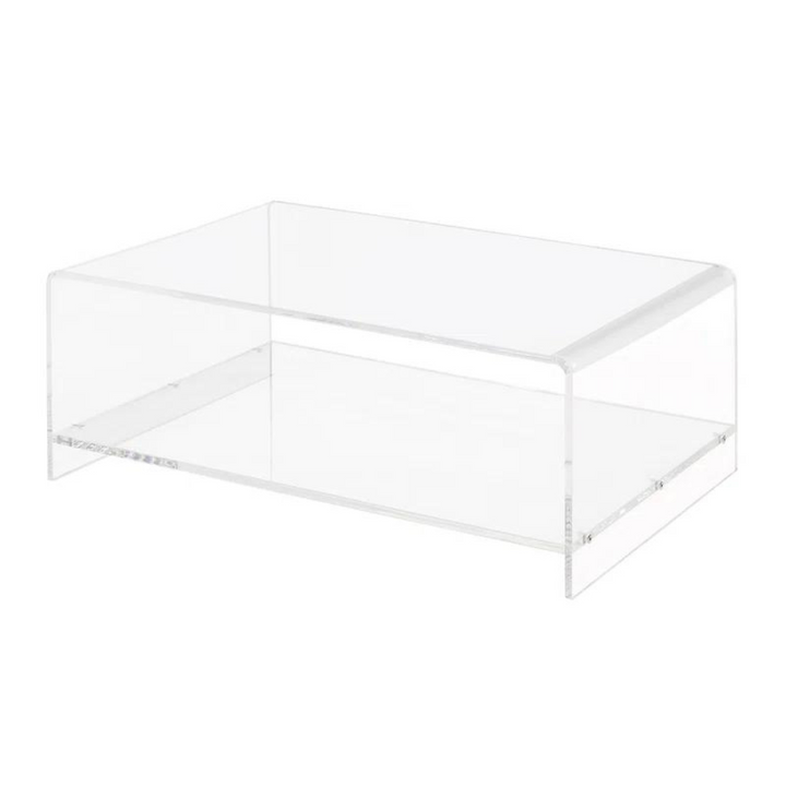 Clear acrylic table in white background

