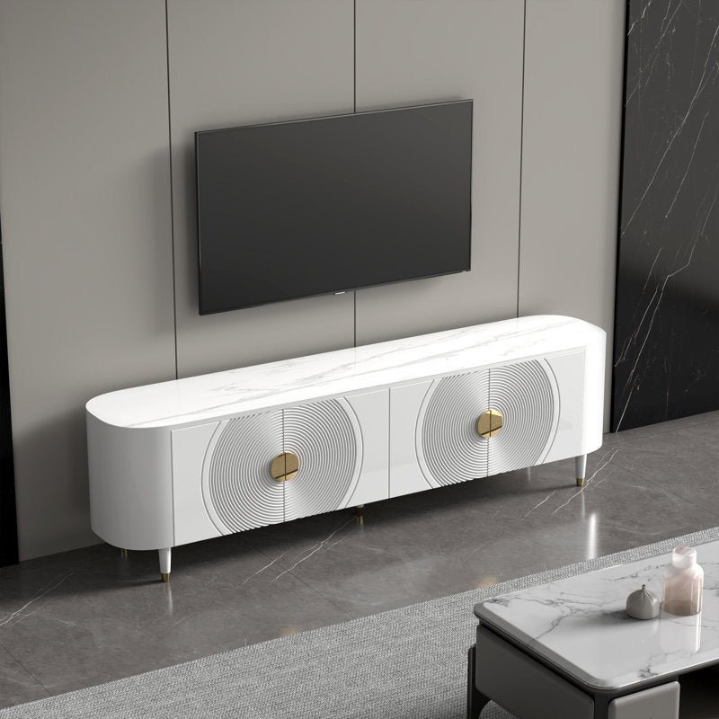 Elegant and modern white tv stand