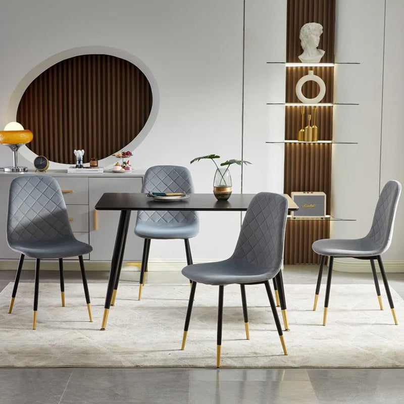Modern 4-seater dining table with 4 stylish chairs