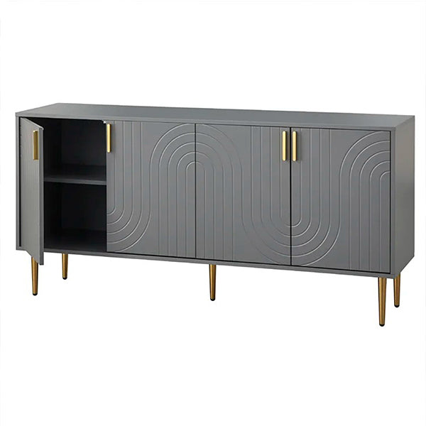 Stylish grey sideboard in white background