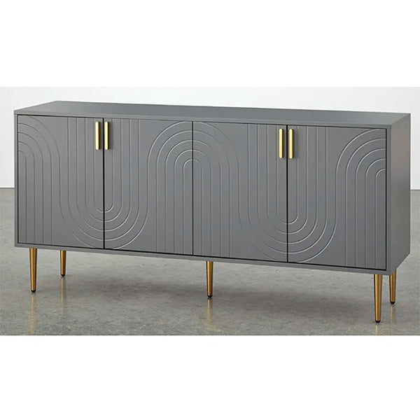 Elegant grey sideboard with gold accent