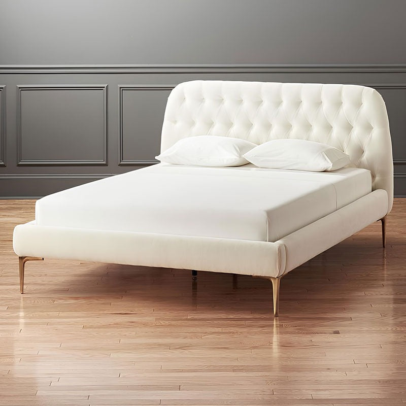 Kamari Bed Without Storage | Queen | White Fabric
