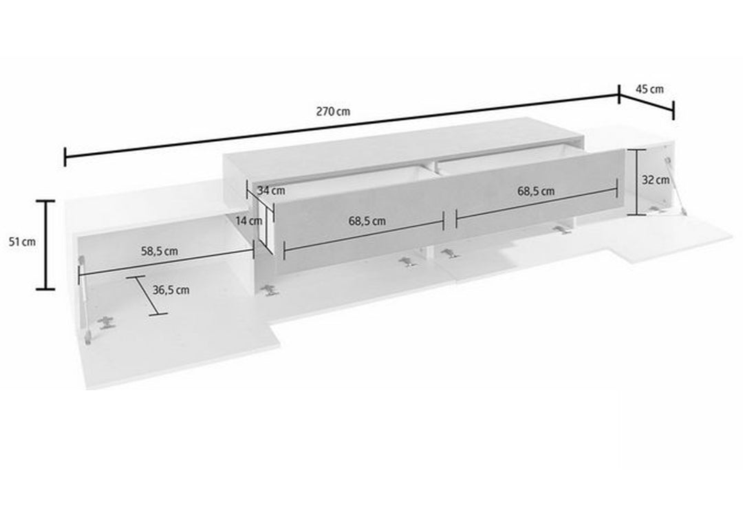 Boat Tv Stand | Beige & White