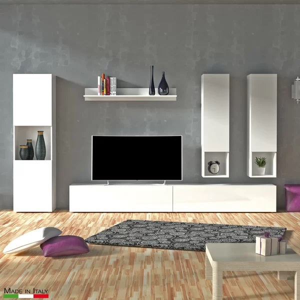 Sleek TV Unit Set | White Matte