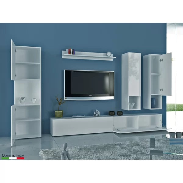 Sleek TV Unit Set | White Matte