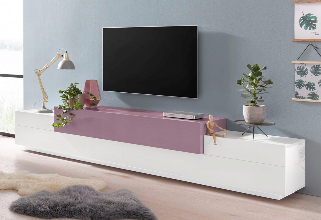 Boat Tv Stand | White & Hot Pink