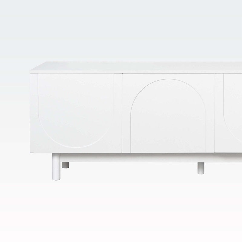 Halo tv stand with rich emerald finish