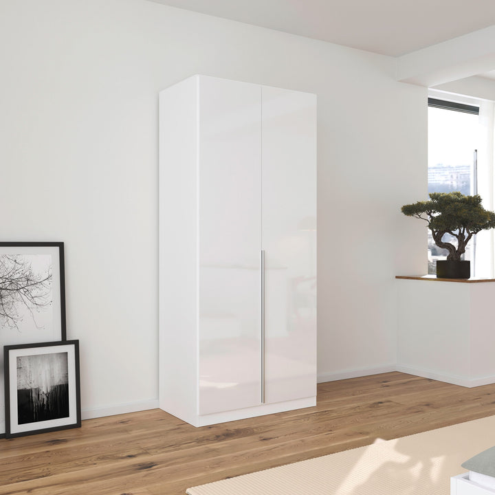 white gloss 2-door wardrobe 
